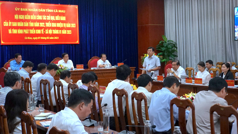 Đồng chí Nguyễn Tiến Hải phát biểu tại hội nghị.