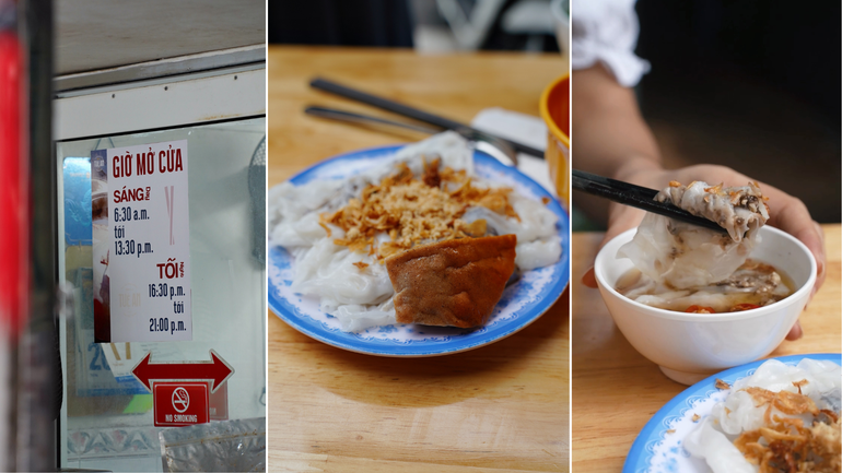 Món bánh cuốn tại quán cũng rất đáng để thưởng thức.