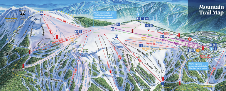 Bản đồ hướng dẫn các khu vực, địa điểm tham quan trên đỉnh Buller. (Ảnh: MtBuller) Bản đồ hướng dẫn các khu vực, địa điểm tham quan trên đỉnh Buller. (Ảnh: MtBuller)