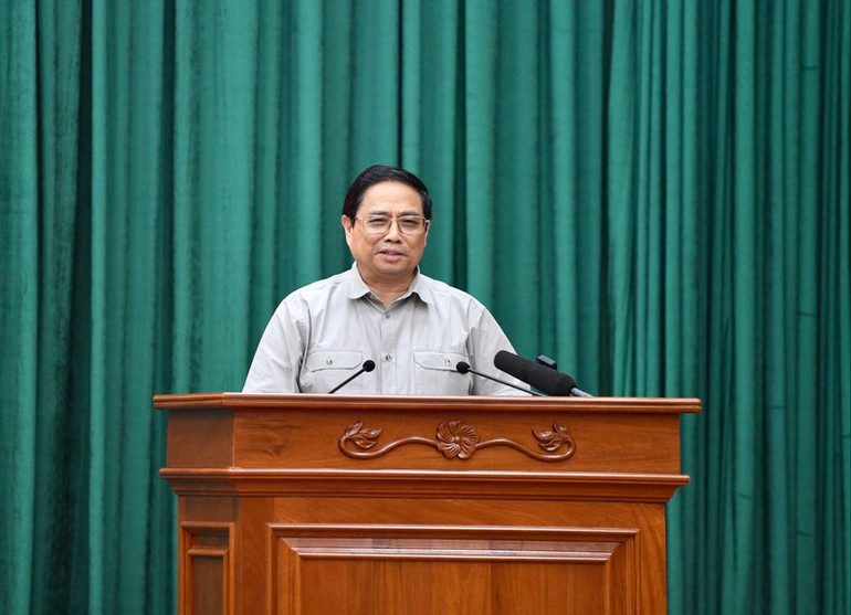 Thủ tướng Phạm Minh Chính phát biểu tại buổi làm việc.