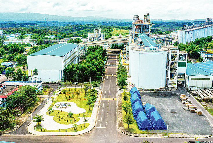 Cây xanh và các tiểu hoa viên phủ xanh tại Nhà máy sản xuất Alumin Nhân Cơ.