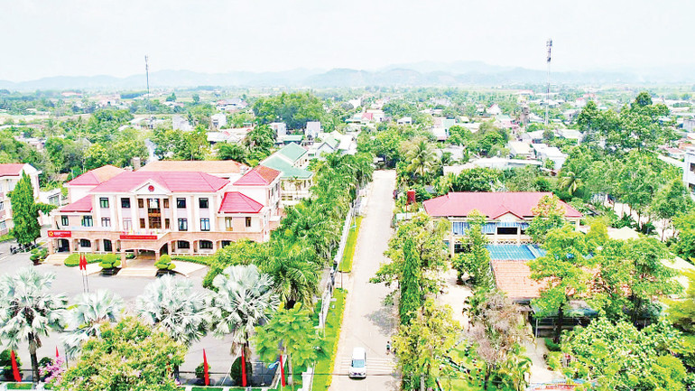 Một góc trung tâm huyện Đạ Tẻh, tỉnh Lâm Đồng hiện nay.