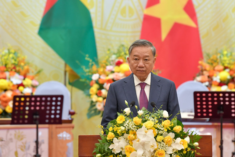 Tổng Bí thư, Chủ tịch nước Tô Lâm phát biểu chào mừng. Ảnh: THẾ ĐẠI