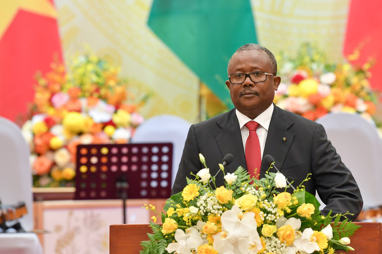 Tổng thống Cộng hòa Guinea-Bissau Umaro Sissoco Embaló phát biểu. Ảnh: THẾ ĐẠI