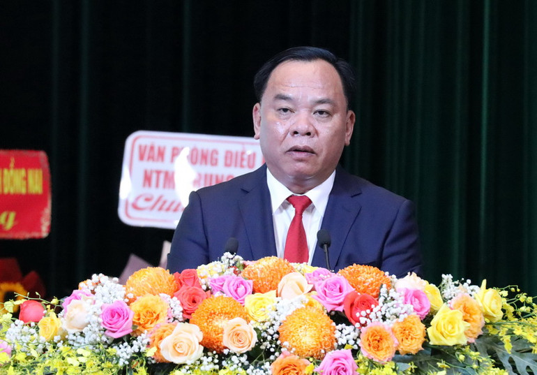 Quyền Chủ tịch Ủy ban nhân dân tỉnh Đồng Nai Võ Tấn Đức phát biểu tại buổi lễ.