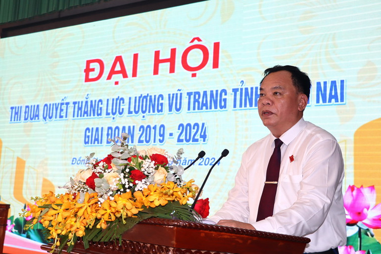 Quyền Chủ tịch Ủy ban nhân dân tỉnh Đồng Nai Võ Tấn Đức phát biểu tại Đại hội. Quyền Chủ tịch Ủy ban nhân dân tỉnh Đồng Nai Võ Tấn Đức phát biểu tại Đại hội.