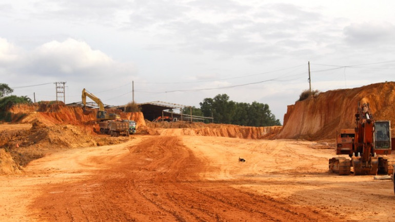Mặt bằng đường cao tốc Biên Hòa-Vũng Tàu, đoạn qua địa phận phường Phước Tân, thành phố Biên Hòa.