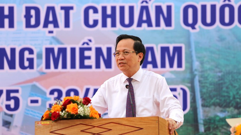 Bộ trưởng Dân tộc và Tôn giáo Đào Ngọc Dung phát biểu tại buổi lễ.