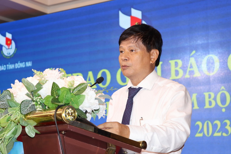 Phó Chủ tịch Hội Nhà báo Việt Nam phụ trách phía nam Trần Trọng Dũng phát động Giải báo chí miền Đông Nam Bộ lần thứ III năm 2025.