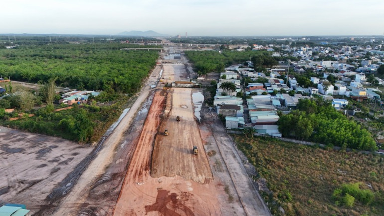 Dự án đường cao tốc Biên Hòa-Vũng Tàu, đoạn qua địa bàn huyện Long Thành, tỉnh Đồng Nai.