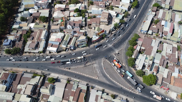 Khu vực ngã ba Quốc lộ1A - đường Võ Nguyên Giáp, tỉnh Đồng Nai.