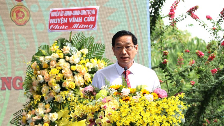 Phó Chủ tịch Ủy ban nhân dân tỉnh Đồng Nai Võ Văn Phi phát biểu tại buổi lễ.