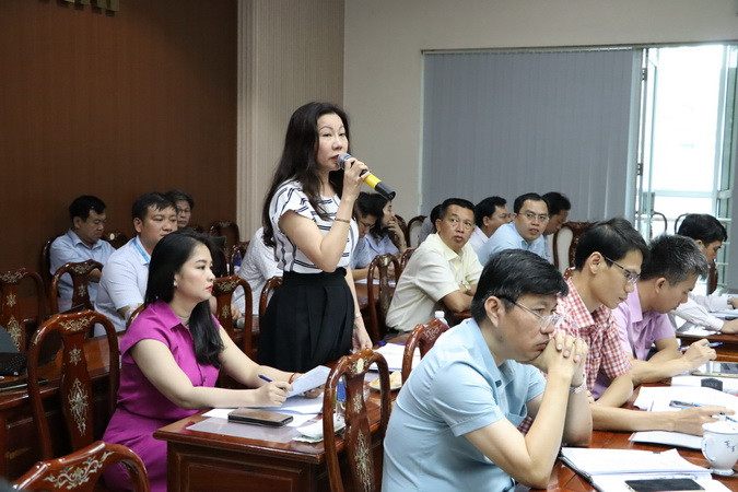 Đại diện một công ty kinh doanh hạ tầng khu công nghiệp phát biểu ý kiến.