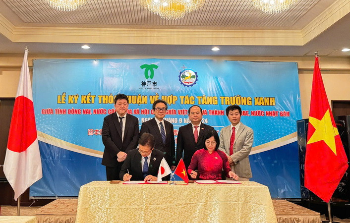 Lãnh đạo Ủy ban nhân dân tỉnh Đồng Nai và chính quyền thành phố Kobe ký kết hợp tác tăng trưởng xanh.