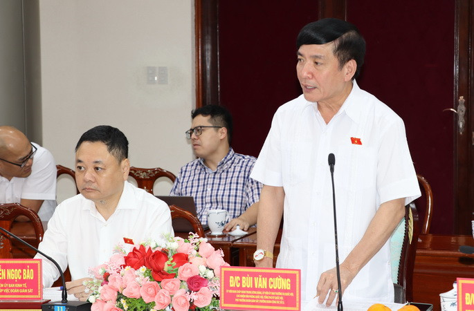 Chủ nhiệm Văn phòng Quốc hội, Tổng Thư ký Quốc hội Bùi Văn Cường phát biểu tại buổi làm việc.