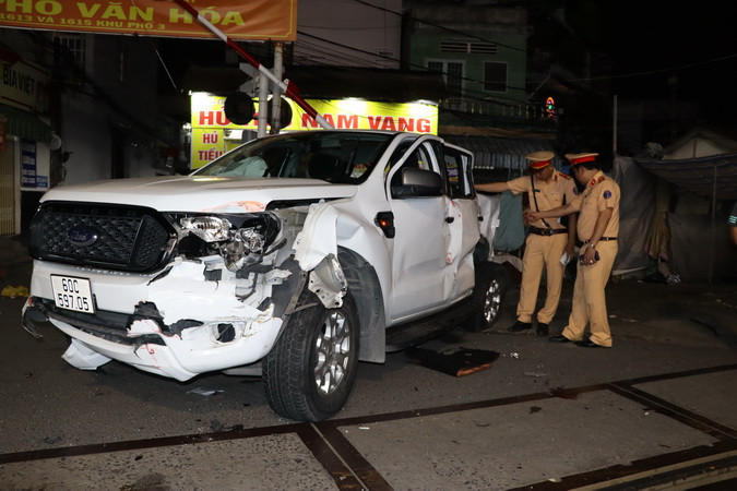 Xe ô-tô 5 chỗ ngồi sau vụ tai nạn.