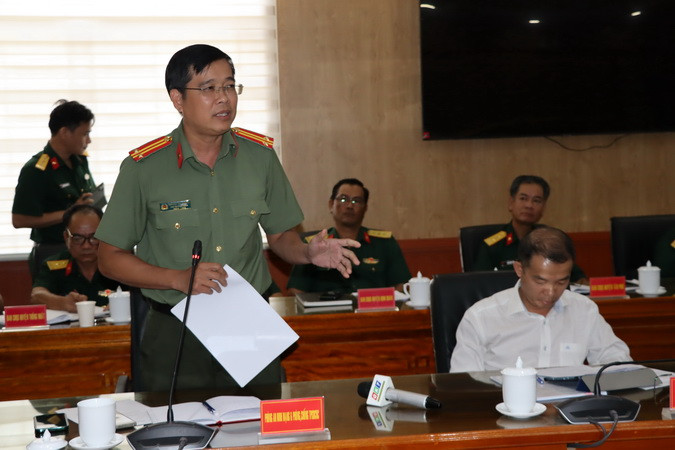 Đại diện Công an tỉnh Đồng Nai phát biểu tại hội nghị.