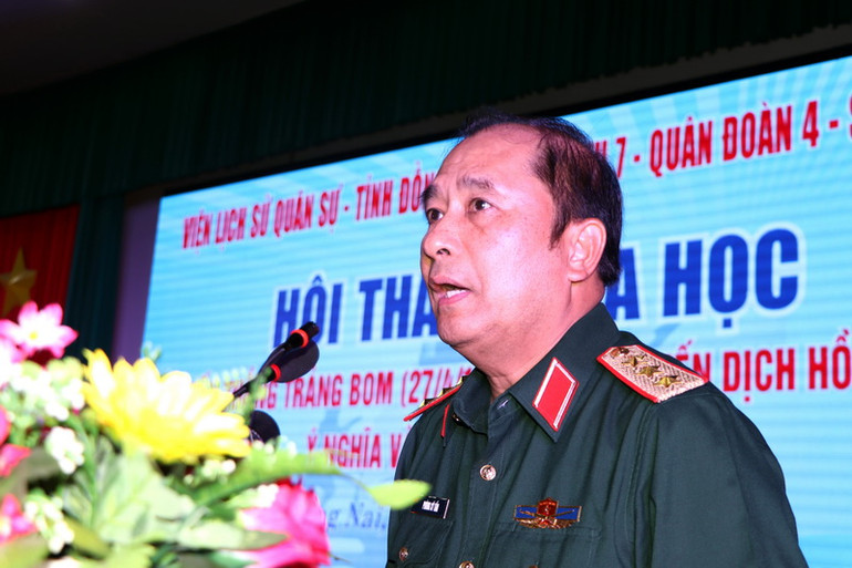 Thượng tướng Phùng Sĩ Tấn nhấn mạnh vai trò, tầm quan trọng của Chiến thắng Trảng Bom trong Chiến dịch Hồ Chí Minh.