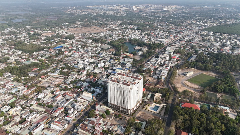 Một góc thị trấn Long Thành-một góc đô thị sân bay sẽ được "đánh thức' trong tương lai.