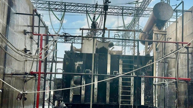 Vụ cháy khiến nhiều thiết bị trong Trạm biến áp hư hỏng.