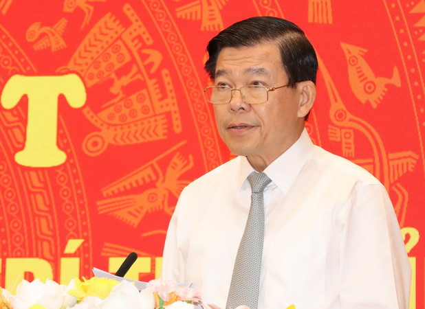 Bí thư Tỉnh ủy Đồng Nai Nguyễn Hồng Lĩnh phát biểu tại buổi gặp mặt.