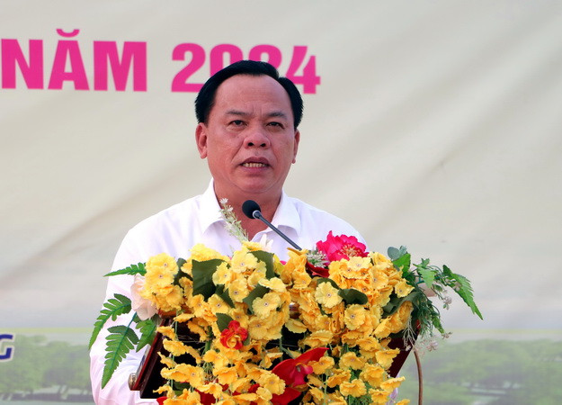 Quyền Chủ tịch Ủy ban nhân dân tỉnh Đồng Nai Võ Tấn Đức phát biểu tại buổi lễ.