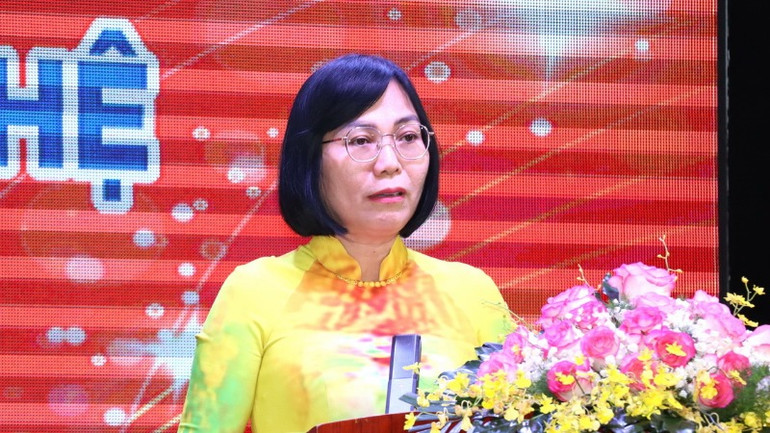 Phó Chủ tịch Ủy ban nhân dân tỉnh Đồng Nai Nguyễn Thị Hoàng phát biểu tại Ngày hội.