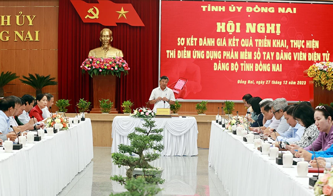 Tỉnh ủy Đồng Nai tổ chức đánh giá thực hiện thí điểm phần mềm Sổ tay đảng viên điện tử.