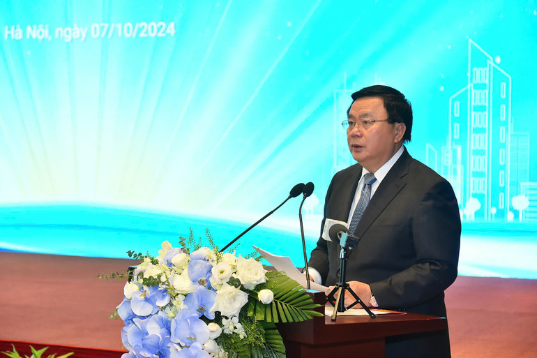 Đồng chí Nguyễn Xuân Thắng phát biểu khai mạc Hội thảo. (Ảnh: THỦY NGUYÊN)