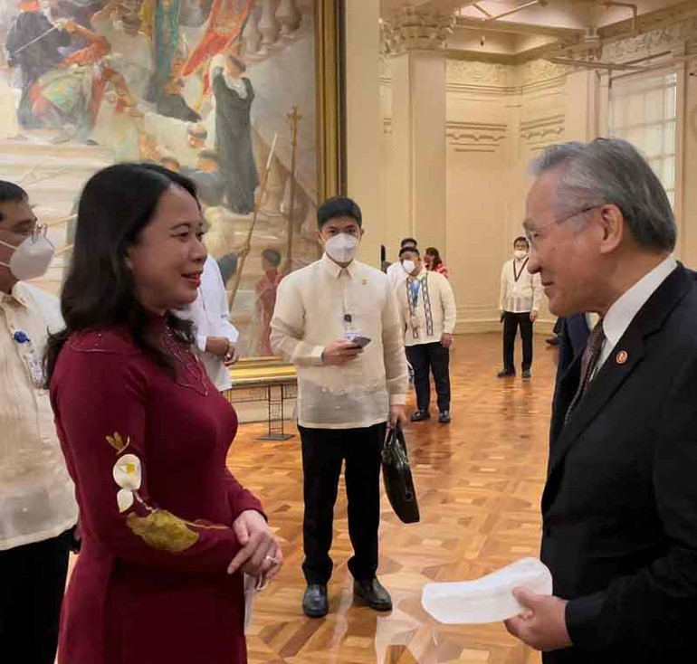 Phó Chủ tịch nước Võ Thị Ánh Xuân gặp Phó Thủ tướng, Bộ trưởng Ngoại giao Thái Lan Don Pramudwinai. Phó Chủ tịch nước Võ Thị Ánh Xuân hội kiến Tổng thống Philippines -0