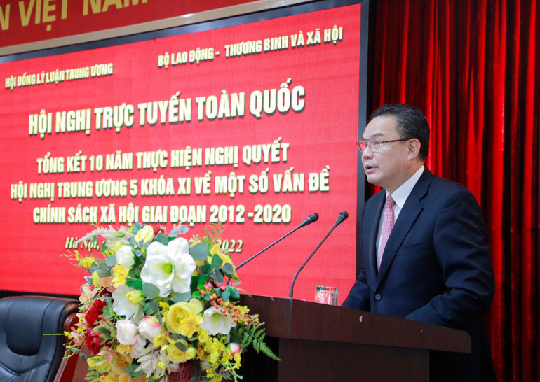 TS Lê Văn Thanh, Thứ trưởng Lao động-Thương binh và Xã hội phát biểu tại Hội nghị. (Ảnh: ANH ĐỨC)