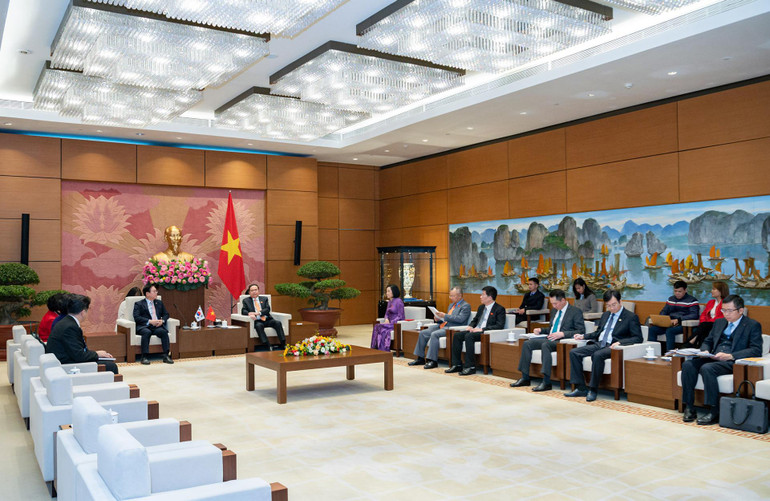 Quang cảnh buổi tiếp tại Nhà Quốc hội. (Ảnh: Duy Linh)