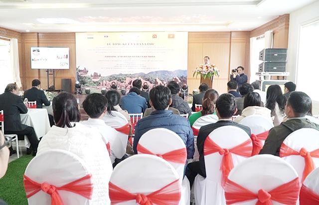 Quang cảnh lễ bàn giao Dự án bảo tồn, trùng tu các nhóm tháp A, H, K khu đền tháp Mỹ Sơn.