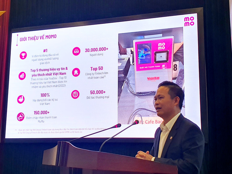 Ông Nguyễn Bá Diệp (đồng sáng lập MoMo) chia sẻ tại Tọa đàm. (Ảnh: THU THỦY) Ông Nguyễn Bá Diệp (đồng sáng lập MoMo) chia sẻ tại Tọa đàm. (Ảnh: THU THỦY)