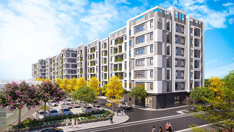 Mô hình khối nhà ở xã hội được khởi công xây dựng.