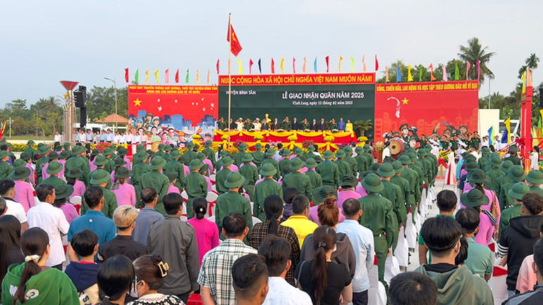 Quang cảnh buổi lễ giao nhận quân năm 2025.