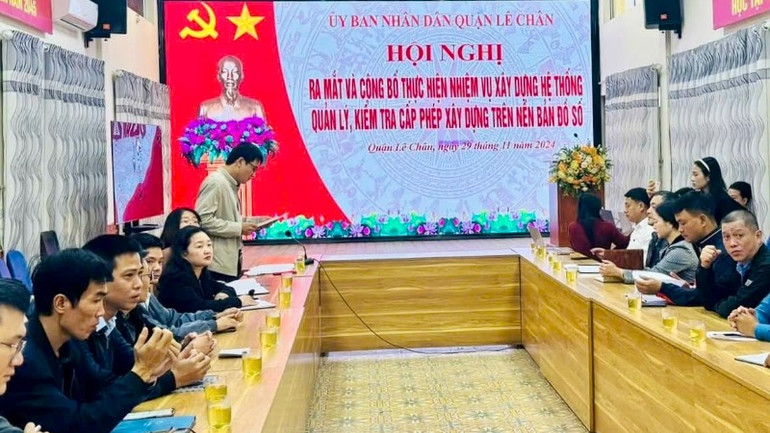 Quận Lê Chân triển khai hệ thống quản lý, kiểm tra cấp phép xây dựng trên nền tảng bản đồ số.