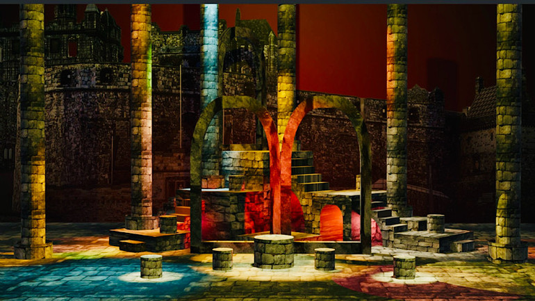 Một cảnh sân khấu của vở diễn.