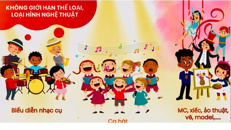 Các thí sinh nhí được thỏa sức thể hiện tài năng ở tất cả các loại hình nghệ thuật. Các thí sinh nhí được thỏa sức thể hiện tài năng ở tất cả các loại hình nghệ thuật.