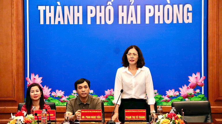 Ban tổ chức Giải Marathon Quốc tế VTV LP Bank - “Sắc màu hoàng hôn Cát Bà 2024” công bố thông tin tại họp báo.