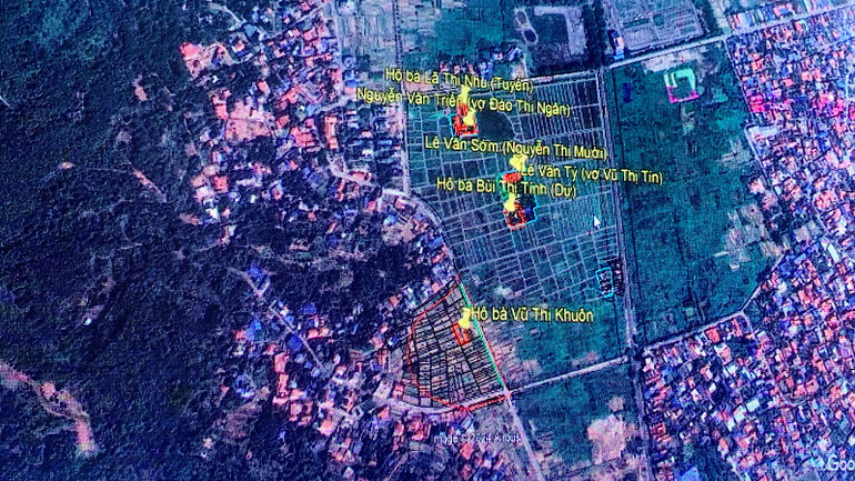 Bản đồ vị trí 6 hộ dân phải thực hiện cưỡng chế thu hồi đất tại xã Thủy Đường. Bản đồ vị trí 6 hộ dân phải thực hiện cưỡng chế thu hồi đất tại xã Thủy Đường.