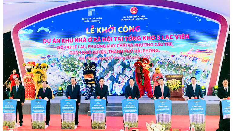 Dự án Khu nhà ở xã hội tại Tổng kho 3 Lạc Viên được khởi công xây dựng từ tháng 3/2023.