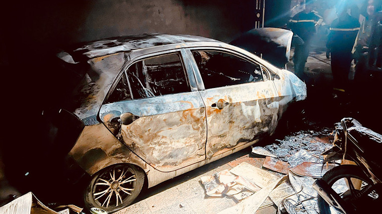 Hiện trường vụ cháy.