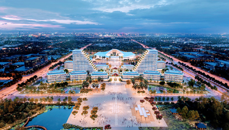 Phối cảnh Trung tâm Chính trị-Hành chính thành phố Hải Phòng sẽ được xây dựng