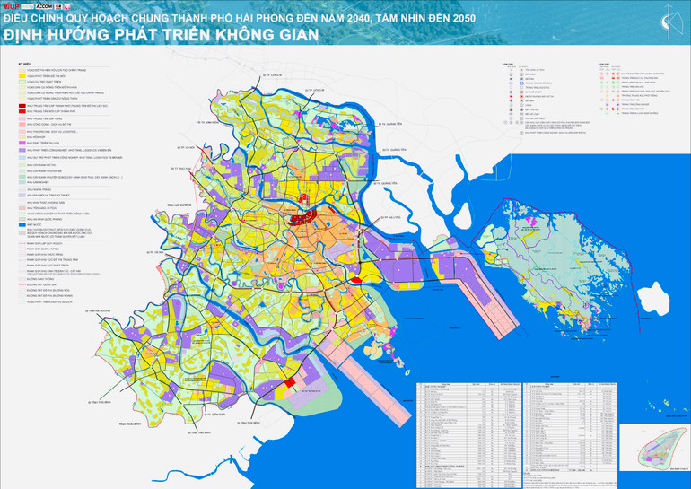 Bản đồ định hướng phát triển không gian thành phố Hải Phòng.