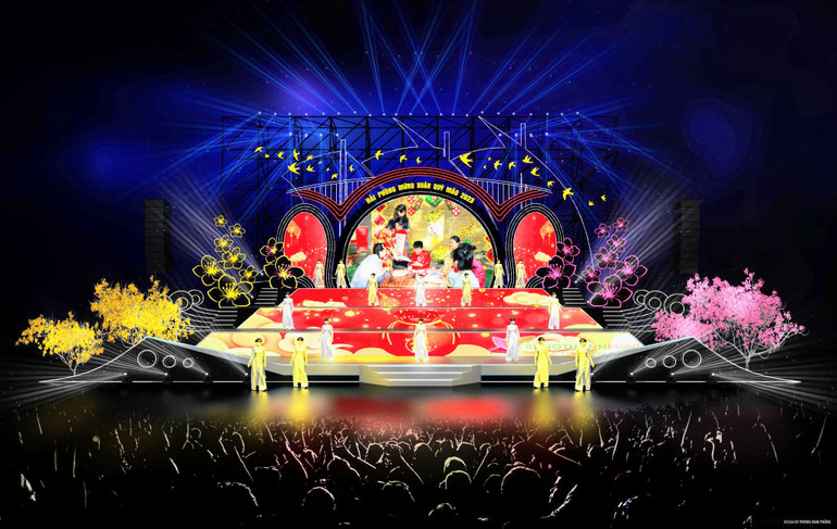 Chạy thử chương trình nghệ thuật biểu diễn tối giao thừa tại quảng trường Nhà hát thành phố Hải Phòng