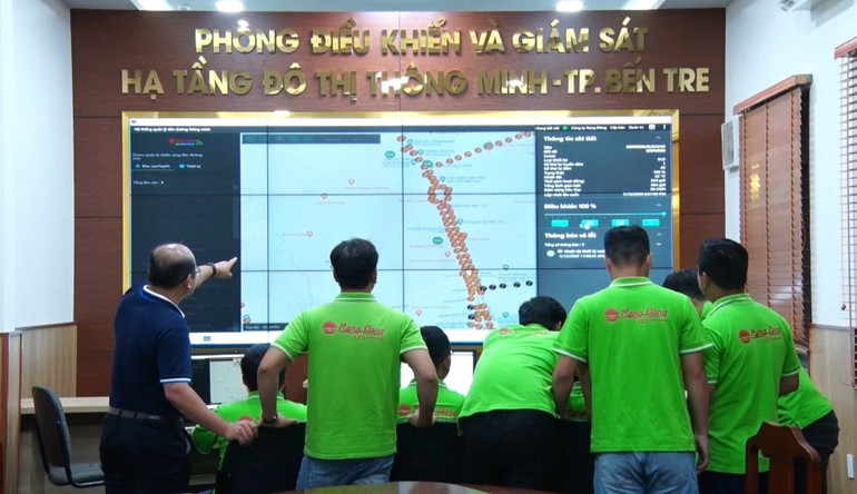 Phòng điều khiển và giám sát hạ tầng đô thị thành phố Bến Tre. Nguồn: Trung tâm R&D Chiếu sáng Rạng Đông.