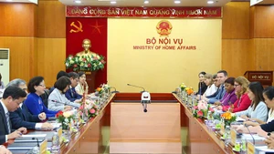 Quang cảnh buổi tiếp. (Ảnh Moha)