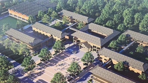 Phối cảnh thiết kế Trường liên cấp Si Pa Phìn hiện đang được xây dựng tại xã biên giới Si Pa Phìn, tỉnh Điện Biên.