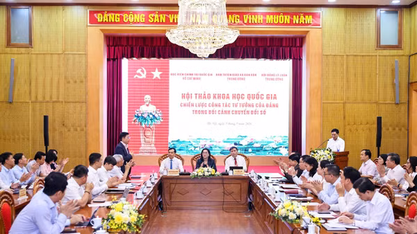 Hội thảo khoa học quốc gia “Chiến lược công tác tư tưởng của Đảng trong bối cảnh chuyển đổi số”. (Ảnh: TOÀN THẮNG)